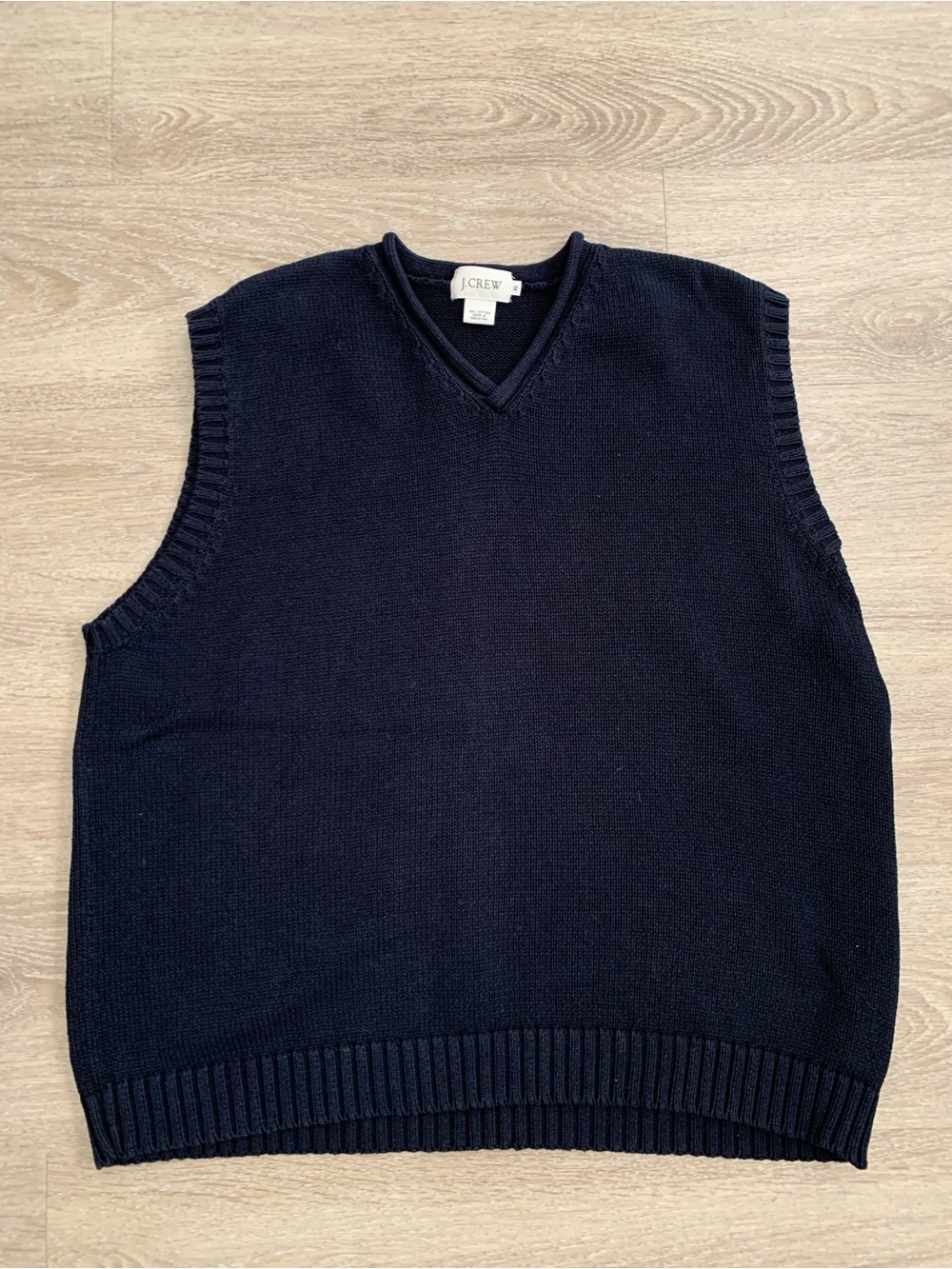 J Crew Dark Blue Knit Sweater Vest Size XL